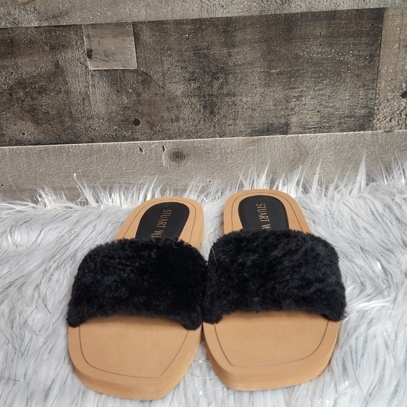 NWOB Stuart Weitzman Cammy Shearling-Strap Slide Sandals | 8.0 - Picture 6 of 10